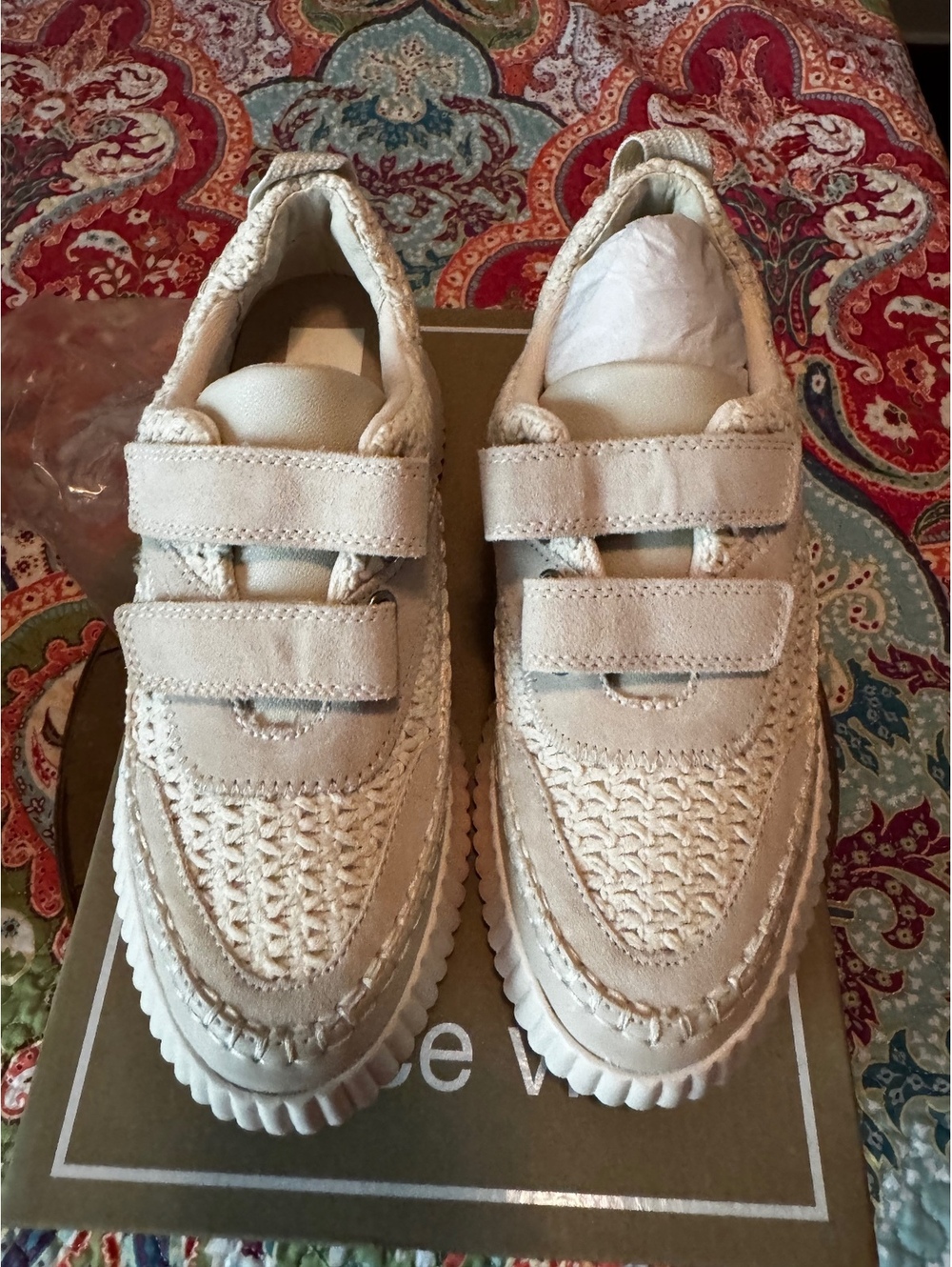Dolce Vita Tiago Light Natural Raffia Sneakers Size 9.5